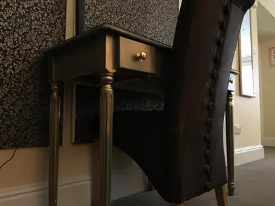 a close up of a bed in a room at Ellan Vannin Hotel in Douglas