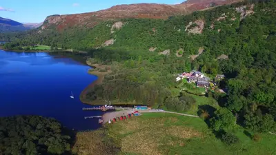 an island in the middle of a body of water at The Mary Mount Hotel in Keswick