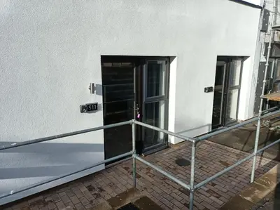a door on the side of a building at The Townhouse Self Catering in Dumfries