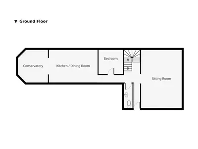a floor plan of a house at High Street in Kirkcudbright
