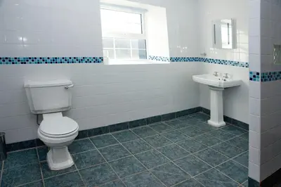 a bathroom with a toilet and a sink at DAIRY MAIDS COTTAGE in Seascale