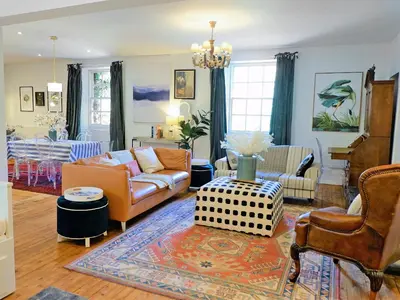 a living room with a couch and chairs at The Royal Apartment - Uk31086 in Portpatrick