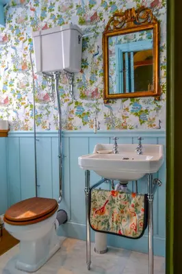 a bathroom with a sink and a toilet at The Munches Room at Buittle Castle in Castle Douglas