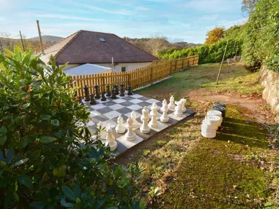 a large chessboard in the yard of a house at Uplands in Dalbeattie