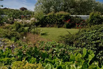 a garden with lots of plants and flowers at Troon Arts & Crafts Period Home Golf Beach in Troon