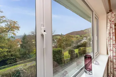 a window with a view of the view from a house at Rock Lynn in Braithwaite
