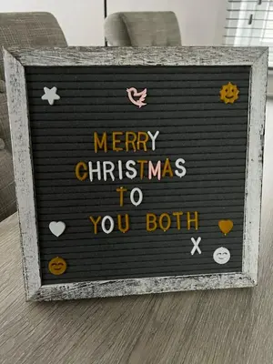 a sign that says merry christmas to you both at Arranview Lochside Pods & Lodges all with private Hot-tubs in Fenwick