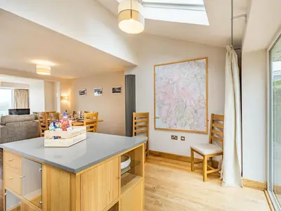 a waiting room with a map on the wall at Fairview in Keswick