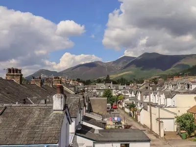 a view of a town with mountains in the background at Fell Sweep in Keswick