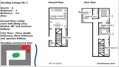 a diagram of a floor plan of a house at Lategillan Cottage in Polmood