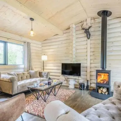 Treetops Luxury Log Cabin - Hot tub