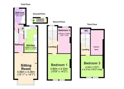 a floor plan of a house at Ridge View - Amazing Roof Terrace in Keswick