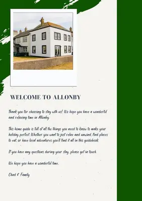 a page of a house with a picture of it at Sunset House On The Beach in Maryport