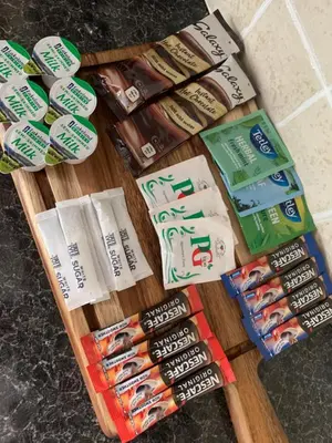 a bunch of different types of food on a table at The Apartment, Bridge House in Laxey